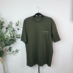 All Saints Men's Dark Green Short Sleeve Tee